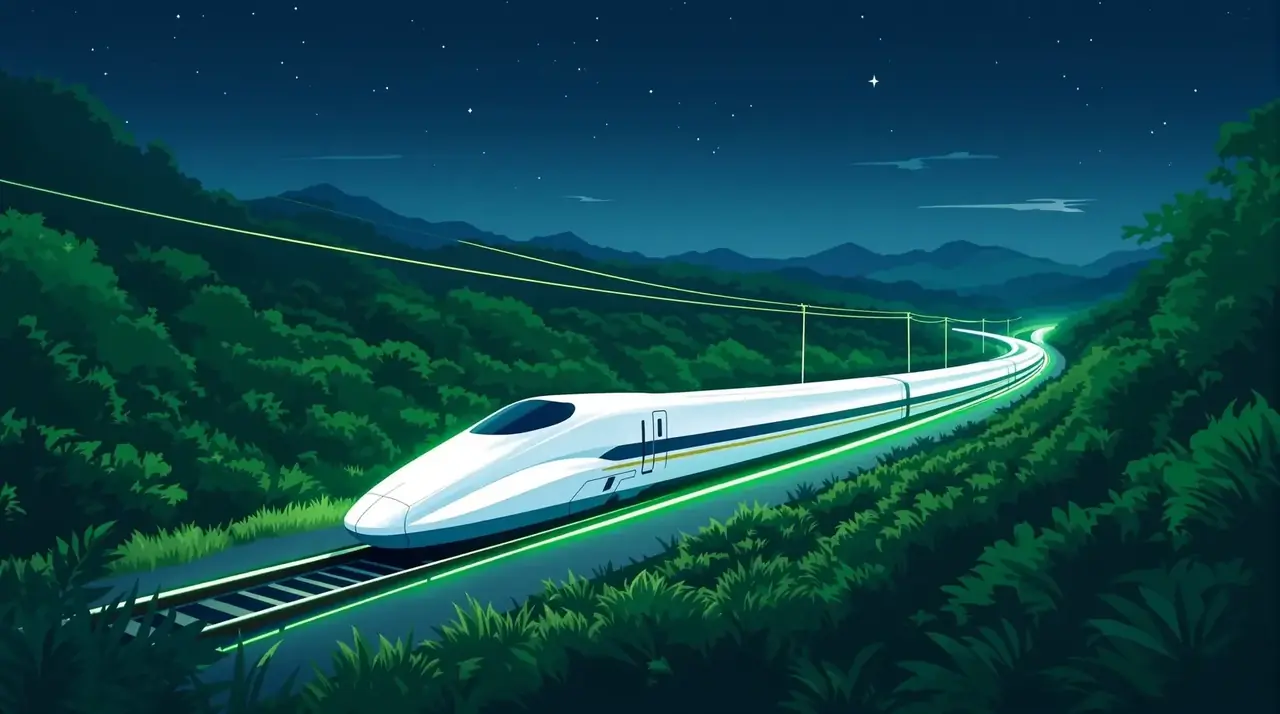 草莓视频在线 下一班发车 新干线驶过绿色夜景